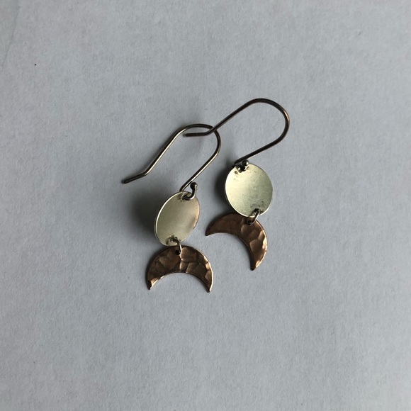 Copper moon earrings - Picture 3 of 3